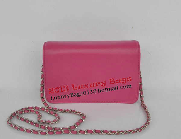 Chanel Flap Shoulder Bag Rose Calfskin Leather CHA33818 Silver Chanel Flap Shoulder Bag Rose Calfskin Leather CHA33818 Silver