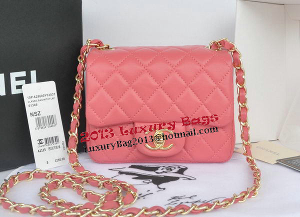 Chanel mini Classic Flap Bag Pink Original Sheekskin CHA1115 Gold Chanel mini Classic Flap Bag Pink Original Sheekskin CHA1115 Gold