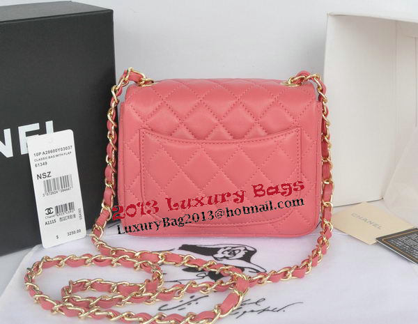Chanel mini Classic Flap Bag Pink Original Sheekskin CHA1115 Gold Chanel mini Classic Flap Bag Pink Original Sheekskin CHA1115 Gold