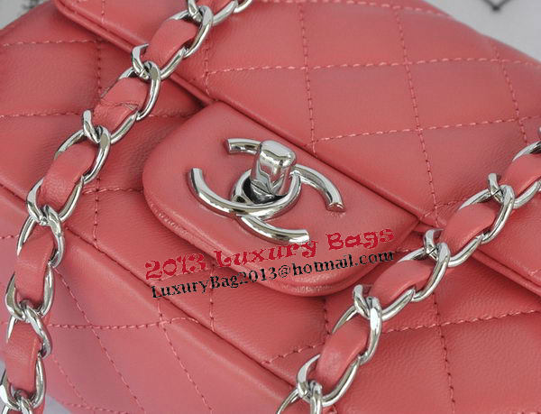 Chanel mini Classic Flap Bag Pink Original Sheekskin CHA1115 Silver