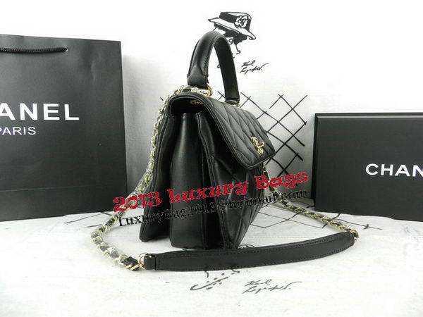 Chanel Classic Top Handle Bag Original Sheepskin Leather A92236 Black Chanel Classic Top Handle Bag Original Sheepskin Leather A92236 Black