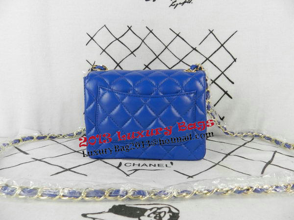 Chanel mini Classic Flap Bag Blue Sheekskin CHA1115 Gold Chanel mini Classic Flap Bag Blue Sheekskin CHA1115 Gold
