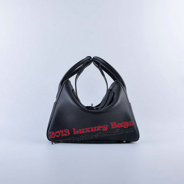 Hermes Lindy 30CM Grainy Leather Shoulder Bag H6207 Black Hermes Lindy 30CM Grainy Leather Shoulder Bag H6207 Black