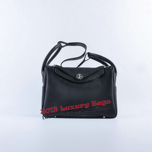Hermes Lindy 30CM Grainy Leather Shoulder Bag H6207 Black Hermes Lindy 30CM Grainy Leather Shoulder Bag H6207 Black