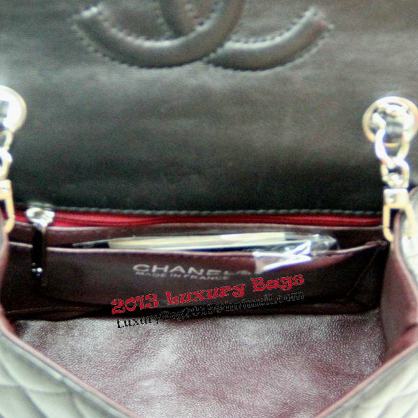 Chanel mini Classic Flap Bag Black Leather 1115 Silver Chain Chanel mini Classic Flap Bag Black Leather 1115 Silver Chain