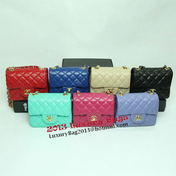 Chanel mini Classic Flap Bag Red Leather 1115 Gold Chain Chanel mini Classic Flap Bag Red Leather 1115 Gold Chain