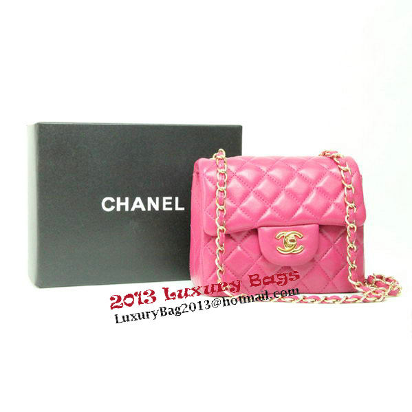 Chanel mini Classic Flap Bag Rose Leather 1115 Gold Chain Chanel mini Classic Flap Bag Rose Leather 1115 Gold Chain