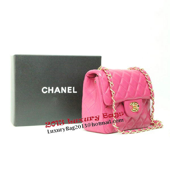 Chanel mini Classic Flap Bag Rose Leather 1115 Gold Chain Chanel mini Classic Flap Bag Rose Leather 1115 Gold Chain