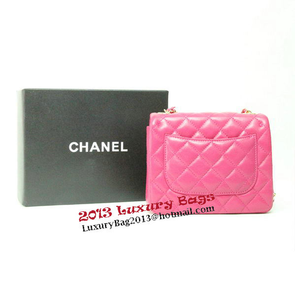 Chanel mini Classic Flap Bag Rose Leather 1115 Gold Chain Chanel mini Classic Flap Bag Rose Leather 1115 Gold Chain