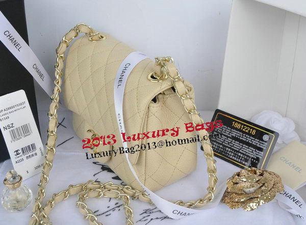 Chanel mini Classic Flap Bag Apricot Cannage Pattern 1115 Gold Chanel mini Classic Flap Bag Apricot Cannage Pattern 1115 Gold