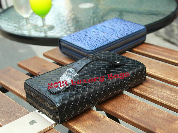 Bottega Veneta Intrecciato Calfskin Wallet BV1889 Black Bottega Veneta Intrecciato Calfskin Wallet BV1889 Black