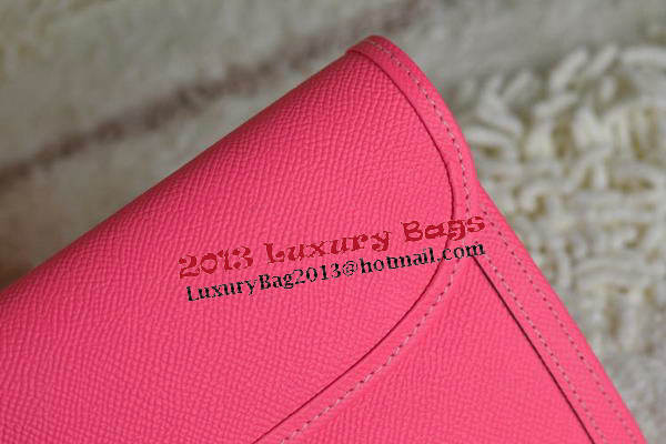 Hermes Jige Clutch Bag Calfskin Leather Light Red Hermes Jige Clutch Bag Calfskin Leather Light Red