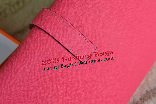 Hermes Jige Clutch Bag Calfskin Leather Light Red Hermes Jige Clutch Bag Calfskin Leather Light Red