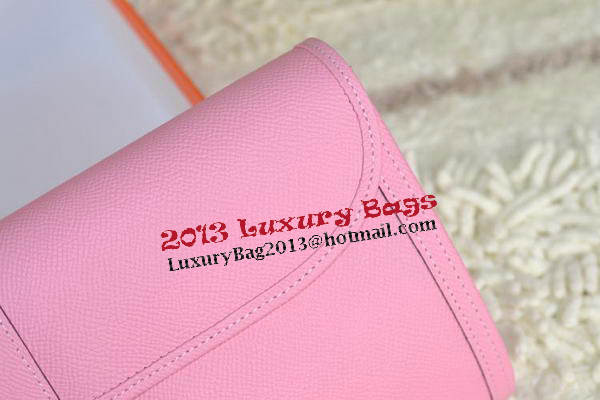 Hermes Jige Clutch Bag Calfskin Leather Pink Hermes Jige Clutch Bag Calfskin Leather Pink