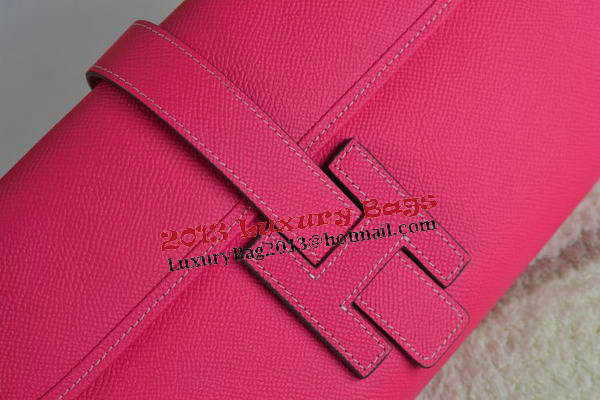 Hermes Jige Clutch Bag Calfskin Leather Rose Hermes Jige Clutch Bag Calfskin Leather Rose