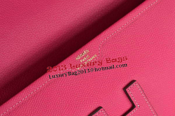 Hermes Jige Clutch Bag Calfskin Leather Rose Hermes Jige Clutch Bag Calfskin Leather Rose
