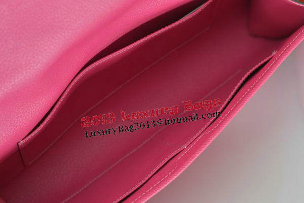 Hermes Jige Clutch Bag Calfskin Leather Rose Hermes Jige Clutch Bag Calfskin Leather Rose