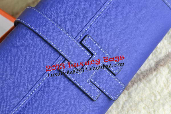 Hermes Jige Clutch Bag Calfskin Leather Royal Hermes Jige Clutch Bag Calfskin Leather Royal