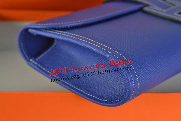 Hermes Jige Clutch Bag Calfskin Leather Royal Hermes Jige Clutch Bag Calfskin Leather Royal