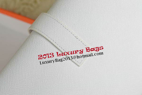 Hermes Jige Clutch Bag Calfskin Leather White Hermes Jige Clutch Bag Calfskin Leather White
