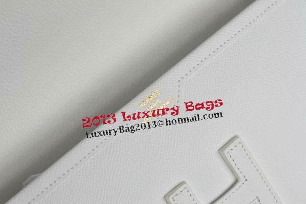 Hermes Jige Clutch Bag Calfskin Leather White Hermes Jige Clutch Bag Calfskin Leather White