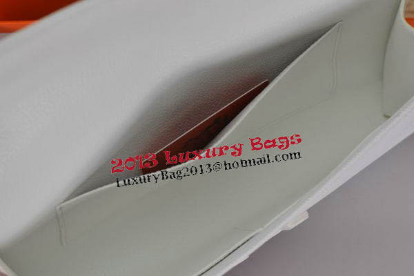 Hermes Jige Clutch Bag Calfskin Leather White Hermes Jige Clutch Bag Calfskin Leather White