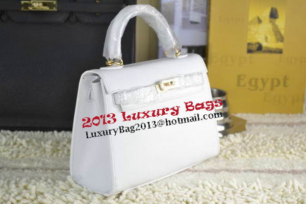 Hermes Kelly 22cm Tote Bag Calfskin Leather White Hermes Kelly 22cm Tote Bag Calfskin Leather White