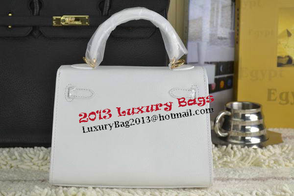 Hermes Kelly 22cm Tote Bag Calfskin Leather White Hermes Kelly 22cm Tote Bag Calfskin Leather White