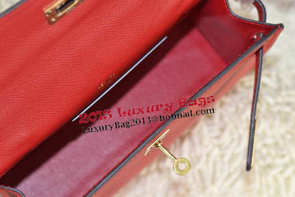 Hermes MINI Kelly 22cm Tote Bag Calfskin Leather Red Hermes MINI Kelly 22cm Tote Bag Calfskin Leather Red