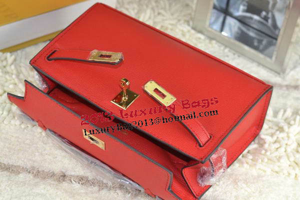Hermes MINI Kelly 22cm Tote Bag Calfskin Leather Red Hermes MINI Kelly 22cm Tote Bag Calfskin Leather Red