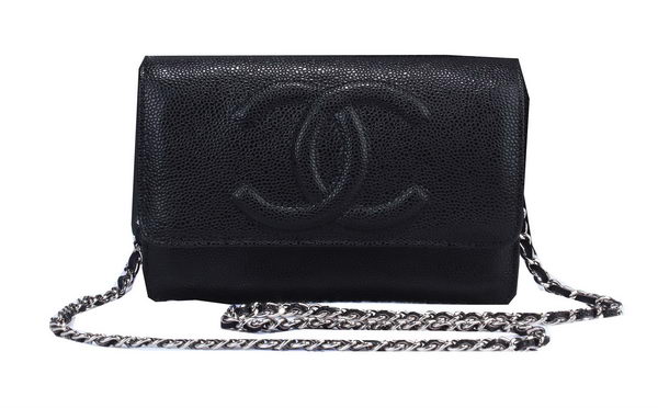 Chanel Cannage Pattern Leather Flap Shoulder Bag A8892 Black