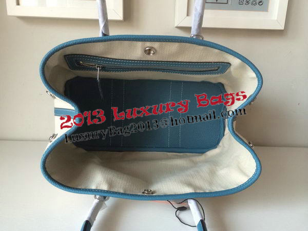 Hermes Garden Party 30CM Bag Canvas Leather H11S Blue Hermes Garden Party 30CM Bag Canvas Leather H11S Blue
