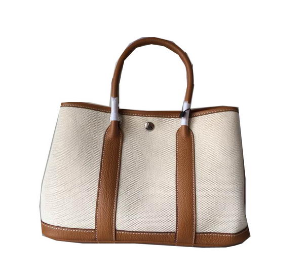 Hermes Garden Party 30CM Bag Canvas Leather H11S Wheat