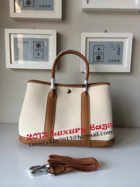 Hermes Garden Party 30CM Bag Canvas Leather H11S Wheat Hermes Garden Party 30CM Bag Canvas Leather H11S Wheat