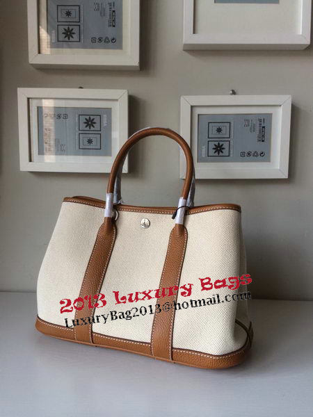 Hermes Garden Party 30CM Bag Canvas Leather H11S Wheat Hermes Garden Party 30CM Bag Canvas Leather H11S Wheat
