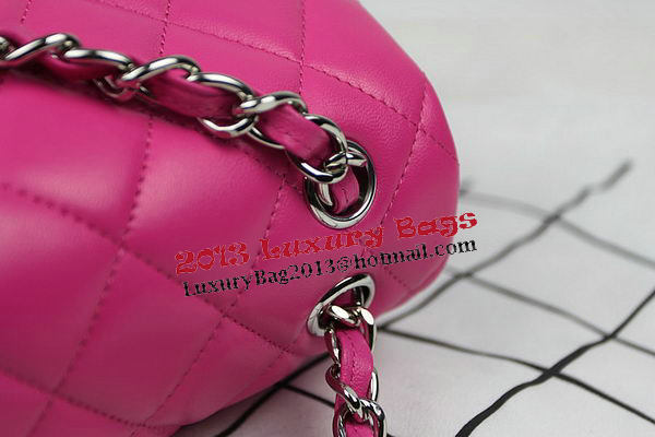 Chanel Classic Flap Bag Rose Original Leather CF1113 Silver Chanel Classic Flap Bag Rose Original Leather CF1113 Silver