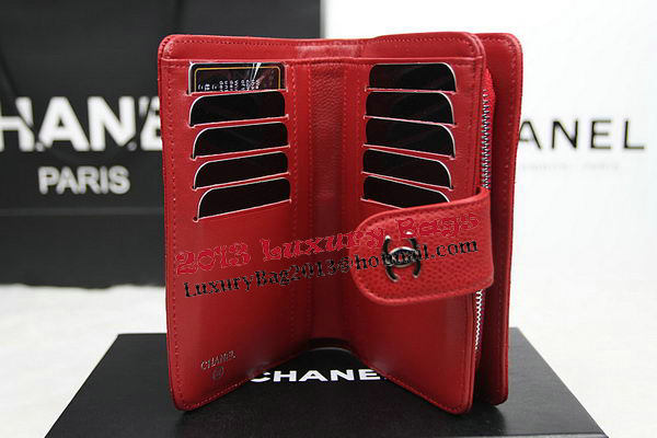 Chanel Matelasse Bi-Fold Wallet Original Cannage Pattern Leater CHA48667 Red Chanel Matelasse Bi-Fold Wallet Original Cannage Pattern Leater CHA48667 Red