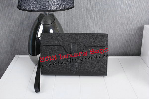 Hermes Jige Clutch Bag Calfskin Leather HQ8059 Black Hermes Jige Clutch Bag Calfskin Leather HQ8059 Black