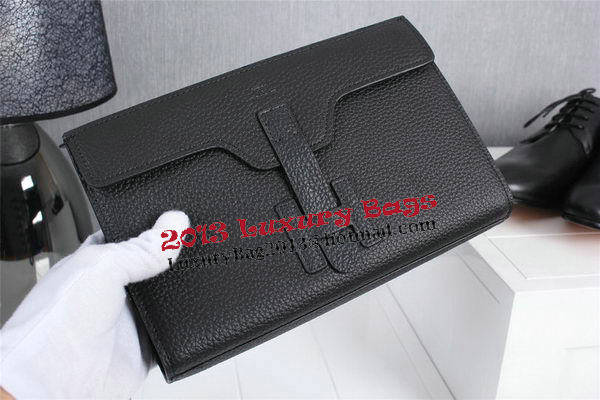 Hermes Jige Clutch Bag Calfskin Leather HQ8059 Black Hermes Jige Clutch Bag Calfskin Leather HQ8059 Black