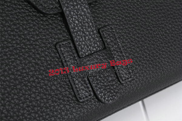 Hermes Jige Clutch Bag Calfskin Leather HQ8059 Black Hermes Jige Clutch Bag Calfskin Leather HQ8059 Black
