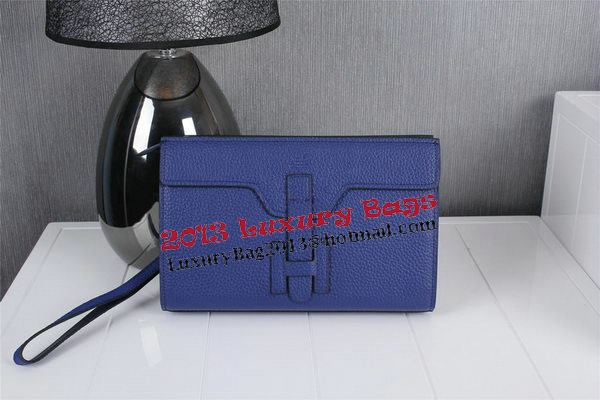Hermes Jige Clutch Bag Calfskin Leather HQ8059 Blue Hermes Jige Clutch Bag Calfskin Leather HQ8059 Blue