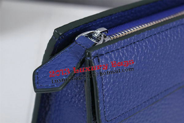 Hermes Jige Clutch Bag Calfskin Leather HQ8059 Blue Hermes Jige Clutch Bag Calfskin Leather HQ8059 Blue