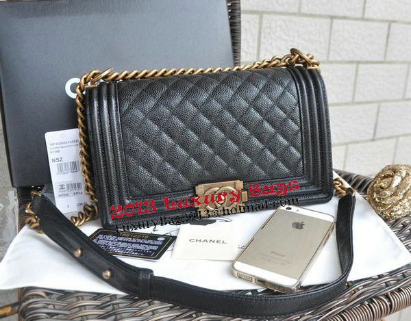 Chanel Boy Flap Shoulder Bags Black Cannage Pattern Leather A67086 Gold Chanel Boy Flap Shoulder Bags Black Cannage Pattern Leather A67086 Gold