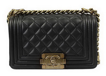 Chanel Boy Flap Shoulder Bags Black Original Lambskin Leather A67085 Gold Chanel Boy Flap Shoulder Bags Black Original Lambskin Leather A67085 Gold
