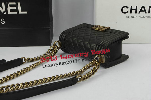 Chanel Boy Flap Shoulder Bags Black Original Lambskin Leather A67085 Gold Chanel Boy Flap Shoulder Bags Black Original Lambskin Leather A67085 Gold