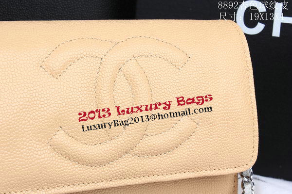 Chanel Cannage Pattern Leather Flap Shoulder Bag A8892 Apricot Chanel Cannage Pattern Leather Flap Shoulder Bag A8892 Apricot