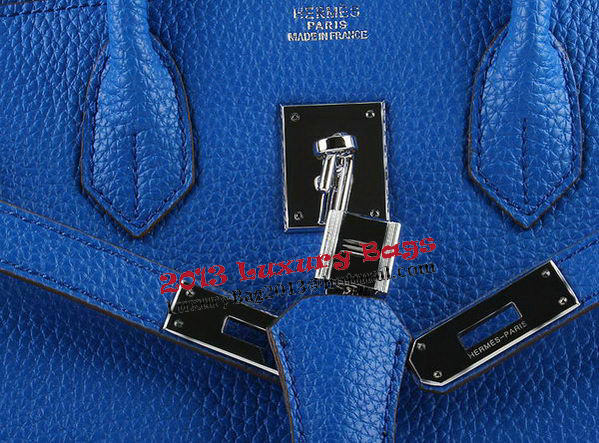 Hermes Birkin 35CM Tote Bags Blue Grainy Leather H-35 Silver Hermes Birkin 35CM Tote Bags Blue Grainy Leather H-35 Silver