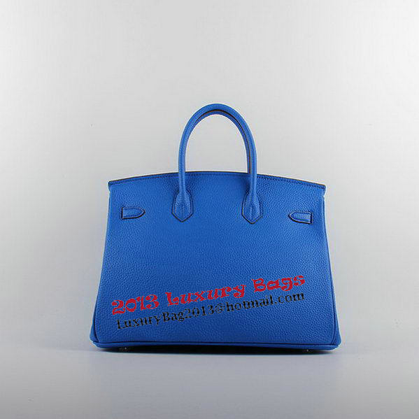 Hermes Birkin 35CM Tote Bags Blue Grainy Leather H-35 Silver Hermes Birkin 35CM Tote Bags Blue Grainy Leather H-35 Silver