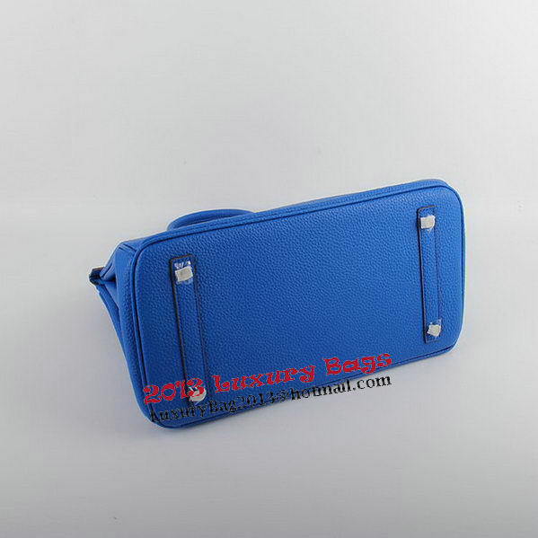 Hermes Birkin 35CM Tote Bags Blue Grainy Leather H-35 Silver Hermes Birkin 35CM Tote Bags Blue Grainy Leather H-35 Silver