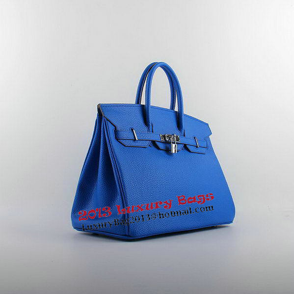 Hermes Birkin 35CM Tote Bags Blue Grainy Leather H-35 Silver Hermes Birkin 35CM Tote Bags Blue Grainy Leather H-35 Silver